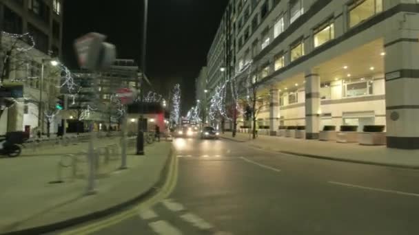 Londra Ngiltere Şubat 2018 Bir Araba Gece Işten Eve Bir — Stok video