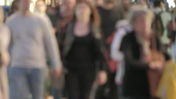 Defocussed Voetgangers Bij Avondschemering Oxford Street — Stockvideo