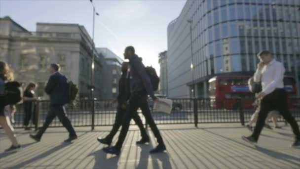 Londres Englândia Circa Abril 2018 Desfocado Câmera Lenta Pedestres Hora — Vídeo de Stock