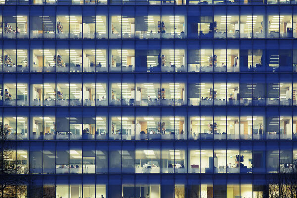 Office block at dusk