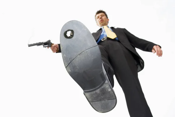 Shooting myself in the foot — Stock Photo, Image