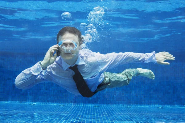 Businessman underwater — Stock Photo, Image