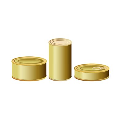 Teneke kutular. Beyaz arka plan üzerinde izole vektör çizim seti