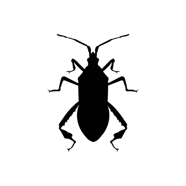 マツヘリカメムシのシルエット 白い背景で隔離のベクトル図 — ストックベクタ