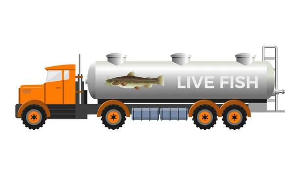Balık Tank Taşıma Beyaz Arka Plan Üzerinde Izole Vektör Çizim — Stok Vektör