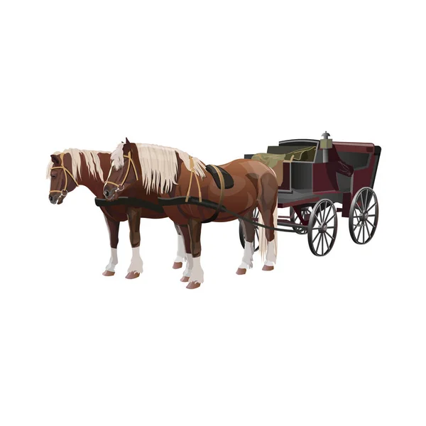 Carriage with horses Stock Illustration