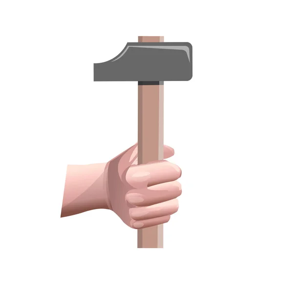 Male hand holding a hammer — Stock Vector