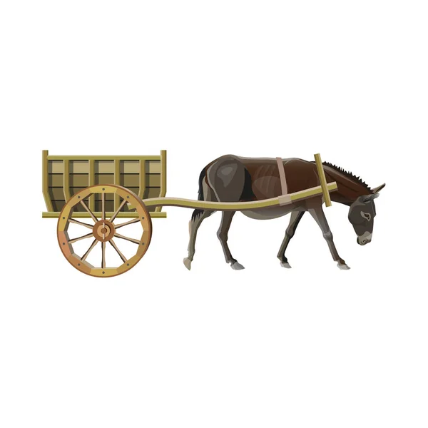 Carro de burro vector — Vector de stock