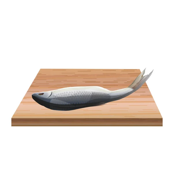 Fiska på en skärbräda — Stock vektor