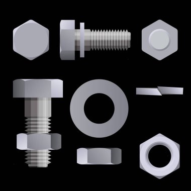 Metal bağlayıcılar. Sürgüler, fındıklar, çamaşır makineleri