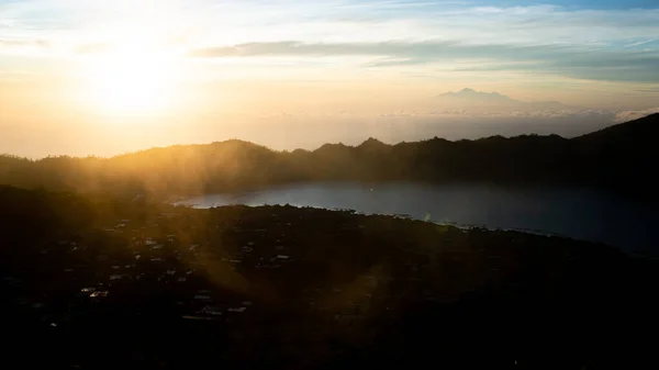 Amazing Mountain Landscape Batur Volcano Dawn Bali Indonesia — Stock Photo, Image