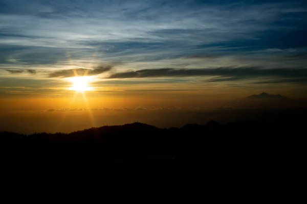 Majestic Mountain Landscape Batur Volcano Dawn Bali Indonesia — Stock Photo, Image