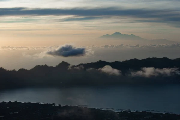 Amazing Landscape Batur Volcano Dawn Bali Indonesia — Stock Photo, Image