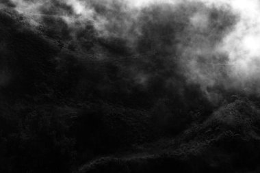 İnanılmaz bir dağ manzarası. siyah ve beyaz görüntü. Volkan Batur, Endonezya