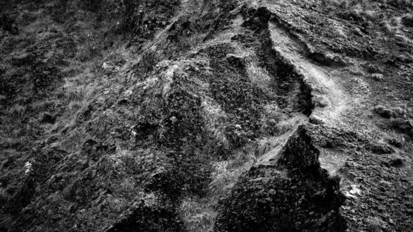 Beautiful Mountain Landscape Black White Image Volcano Batur Indonesia — Stock Photo, Image