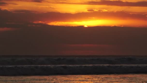 Fantastisk Solnedgång Och Majestätisk Havsutsikt Bali Indonesien — Stockvideo