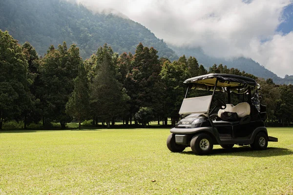 Carro Golf Estacionado Césped Verde Bali Países Bajos —  Fotos de Stock