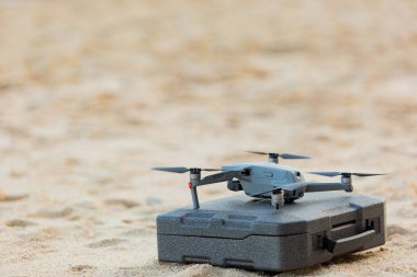 İHA 'nın fırlatma rampasındaki yakın görüntüsü. yüksek kaliteli fotoğraf