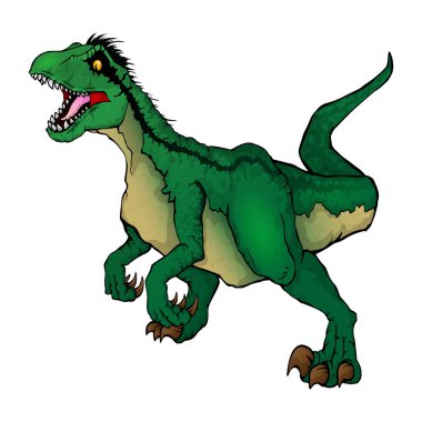 Bir Raptor izole vektör çizim.