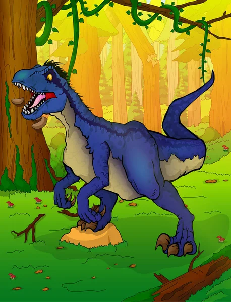 Raptor Achtergrond Van Bos — Stockvector