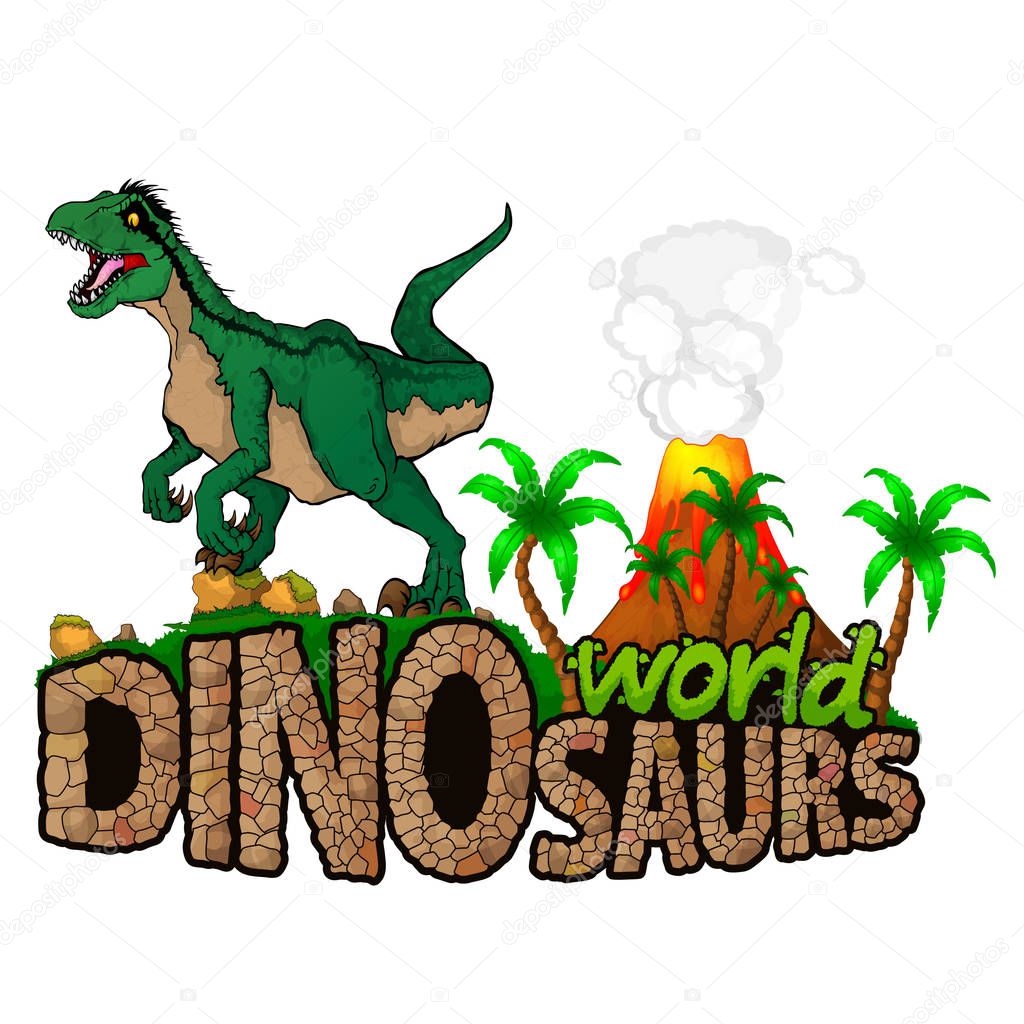 Logo  Dinosaurs World. Vector illustration.