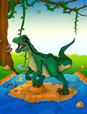 Raptor nehir arka plan üzerinde 