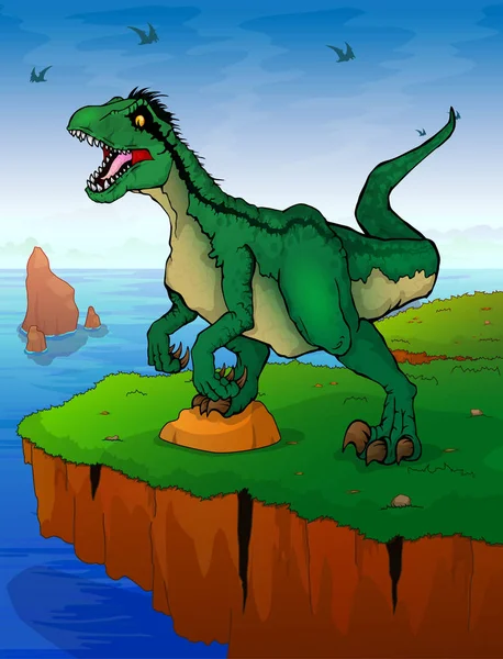 Raptor deniz arka plan üzerinde. Vektör çizim.