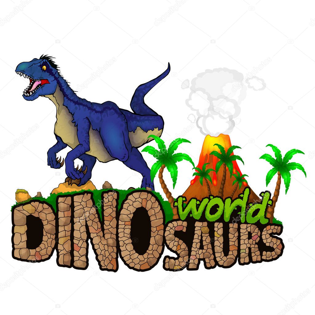 Logo  Dinosaurs World. Vector illustration.