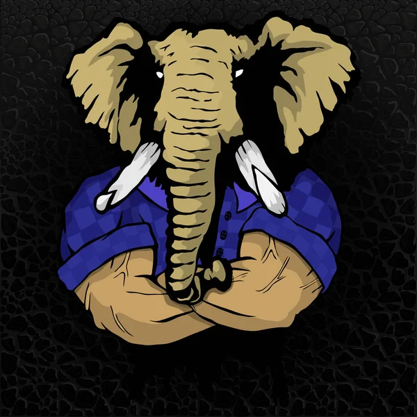 Deri dokusu üzerinde güçlü fil adam.