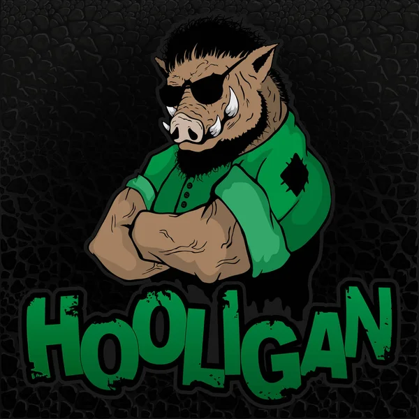 Boar Hooligan Texture Skin — Stock Vector