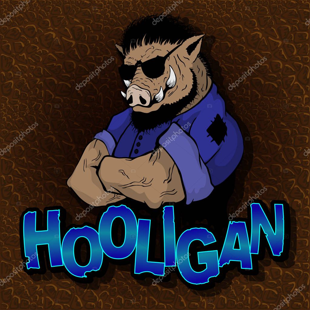 Boar - hooligan on the texture of the skin.
