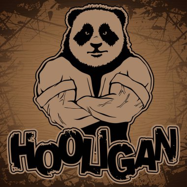ahşap arka plan resmine Panda-holigan.