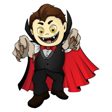 Bir Drakula'nın izole illüstrasyon