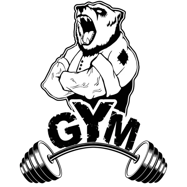 Vektör tasarımı için güçlü bir ayının soyut resim ile bir spor salonu.