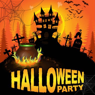 Cadılar Bayramı partisi poster. vektör çizim.