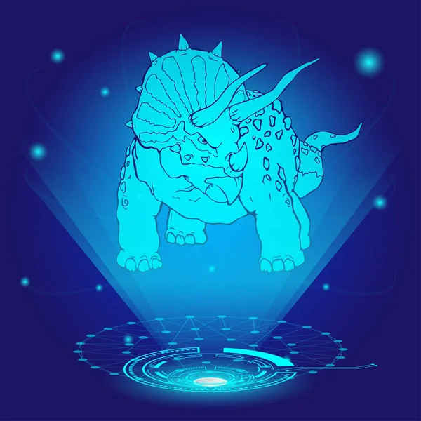 Hologram Van Triceratops Vectorillustratie — Stockvector