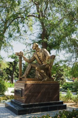 Yevpatoria, Crimea, Ukraine-September 8, 2019: Monument to the mayor of the resort town of Yevpatoria Semyon Ezrovich Duvan. Created in 2005, sculptor A. E. Shmakov