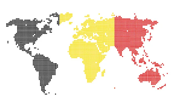点缀在比利时的世界地图标记颜色在白色背景下被隔离 — 图库照片