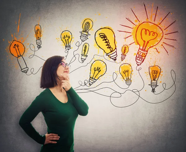 Positive thinking genius woman — Stock Photo, Image