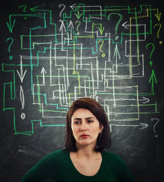 Confusão pergunta labirinto — Fotografia de Stock