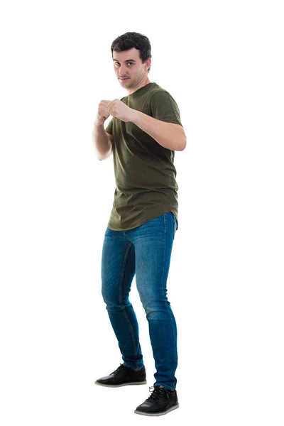 Man in fight position — Stock Photo, Image