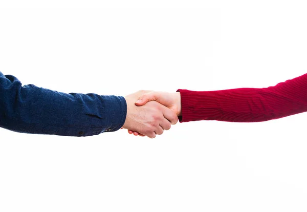 Man and woman handshake — Stock Photo, Image
