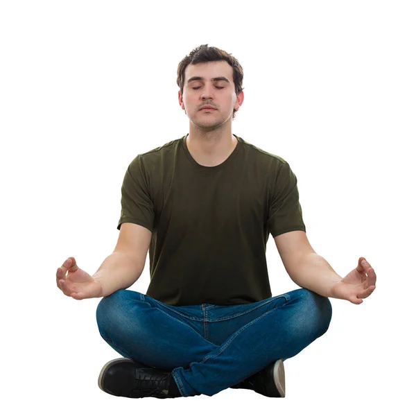 Guy beoefenen van yoga — Stockfoto