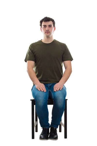 Людина сидить — стокове фото