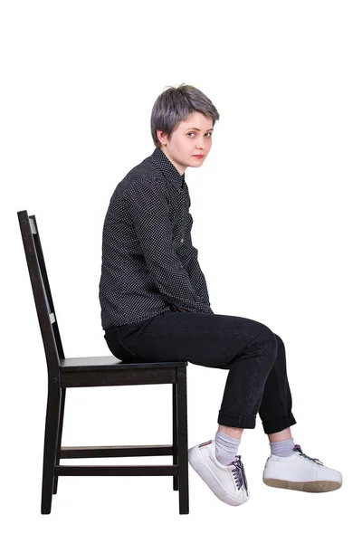 Femme déçue assise — Photo