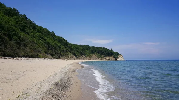 Δείτε Την Όμορφη Άδειο Παραλία Στη Βουλγαρική Ακτή Της Μαύρης — Φωτογραφία Αρχείου