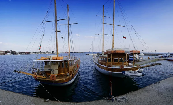 Dos Yates Madera Puerto Deportivo Nessebar — Foto de Stock