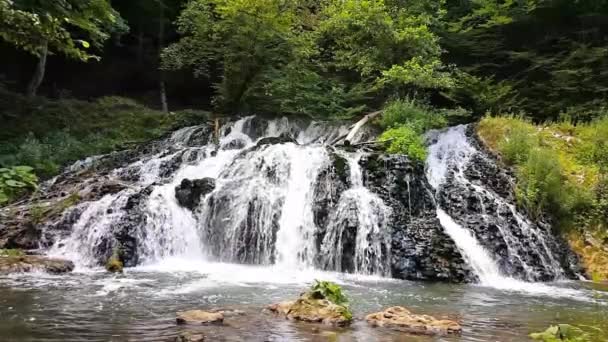 Velký Vodopád Lese Strandja Mountain Bulharsko Slow Motion Videa — Stock video