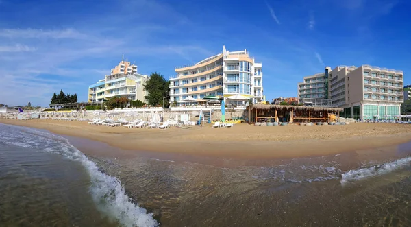 Strand Van Badplaats Nessebar Aan Bulgaarse Zwarte Zeekust — Stockfoto