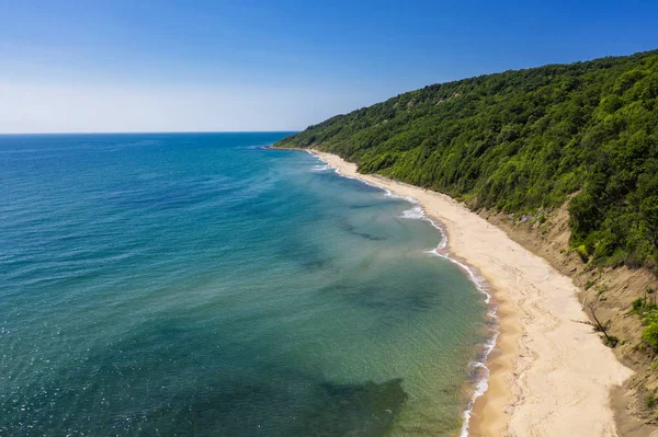 Vue Aérienne Sur Belle Plage Forêt — Photo